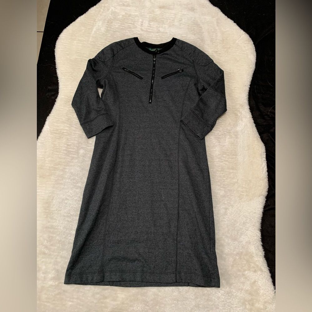 Lauren Ralph Lauren LRL Womens Gray MIDI Cotton Dress Size Medium